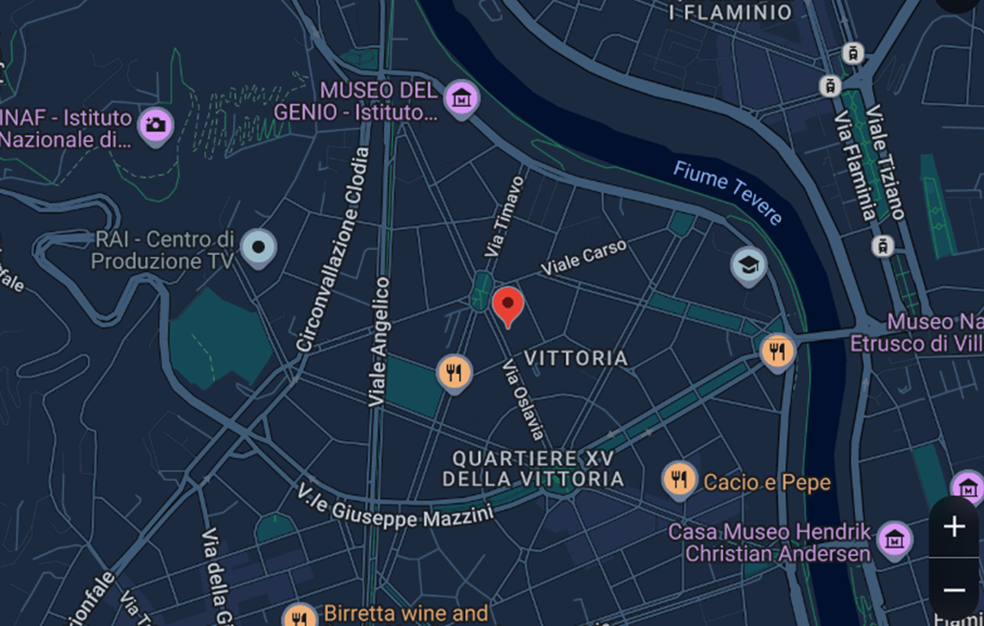 Mappa dello studio in Via Oslavia 40, Roma